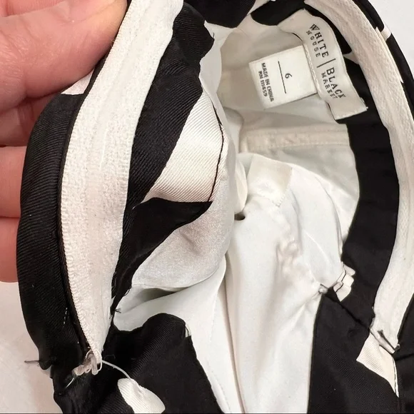 White House Black Market Maxi Dress Size 6 Silk Black White Floral Print Halter - Picture 6 of 12